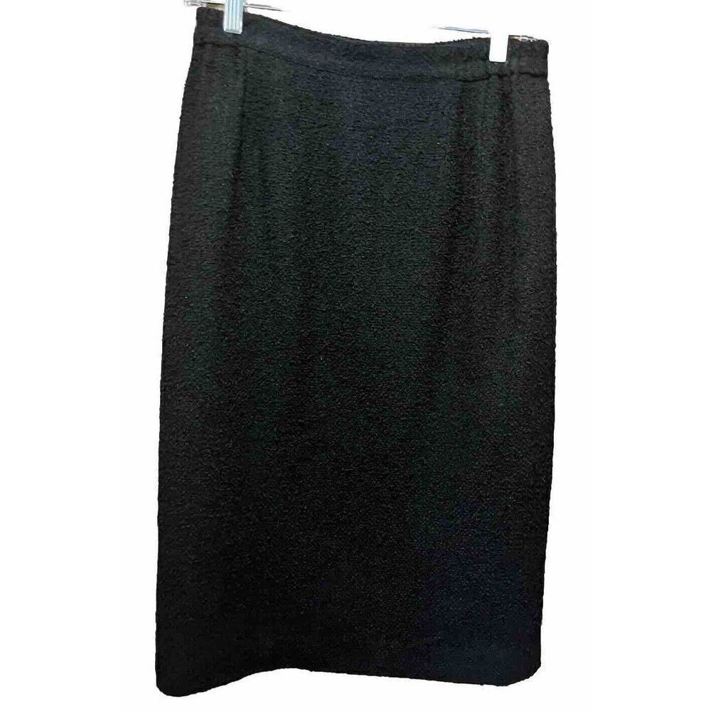 Vintage Howard Wolf Skirt Size 10 Black Straight Textured Worsted Wool Rayon